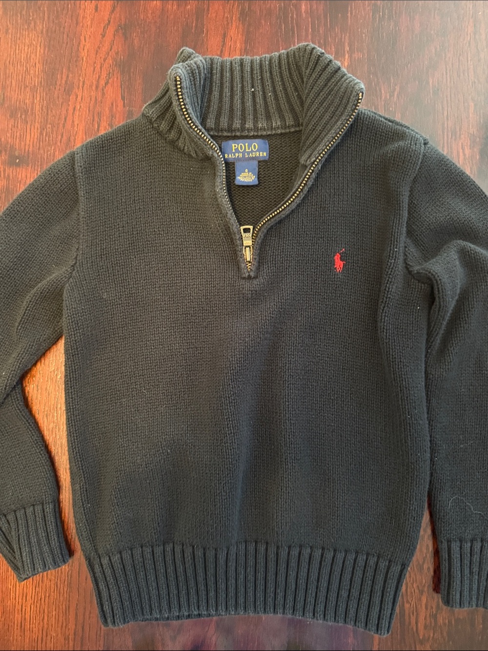 Polo by Ralph Lauren Navy Half-Zip Sweater with Red Pony